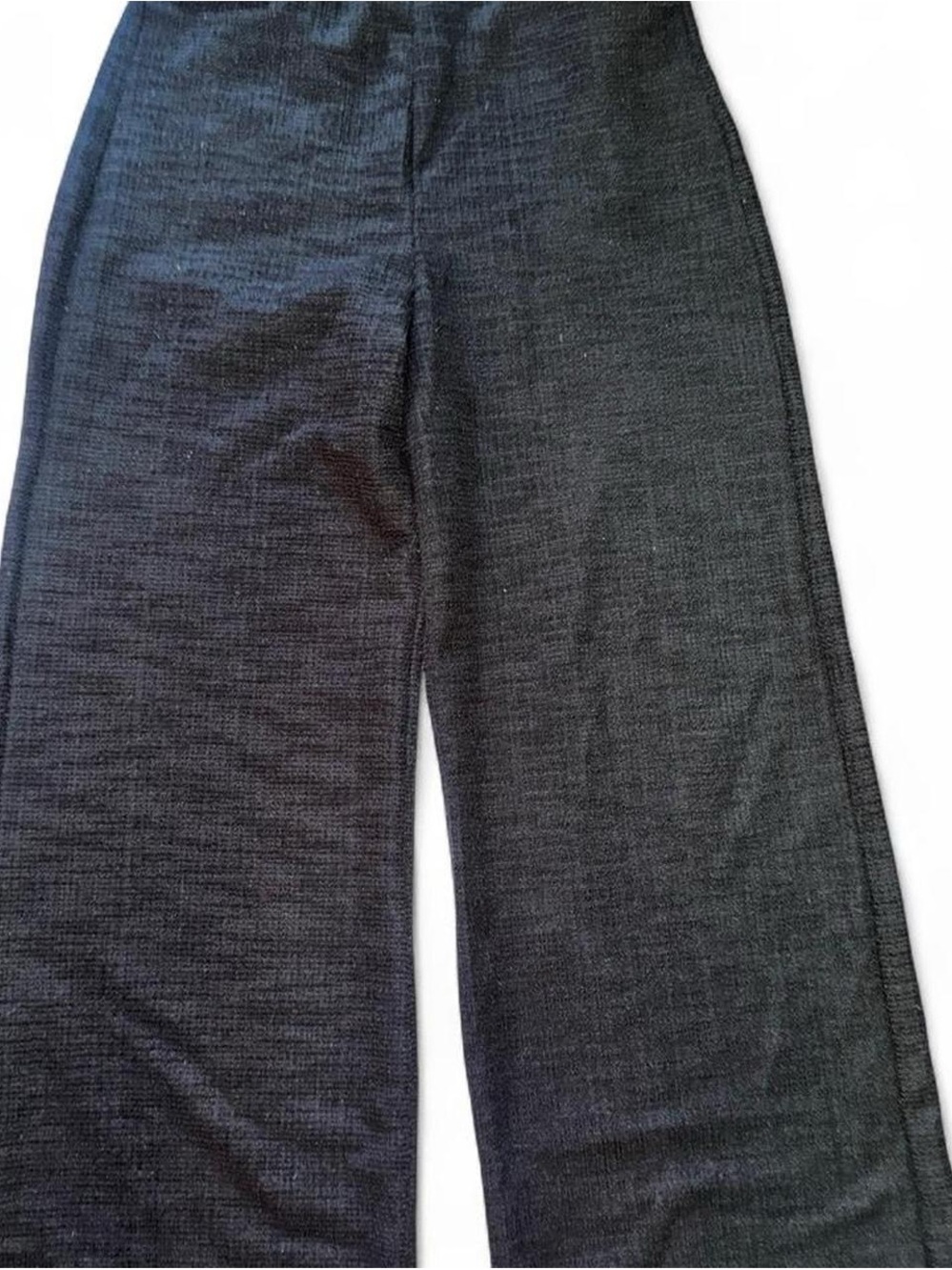 H&M Black Wide-Leg Knit Trousers